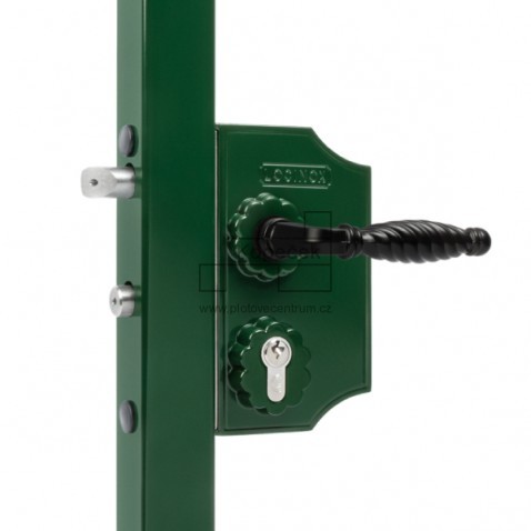 Velký ozdobný zámek LOCINOX LAKQ H2 | pro hranatý profil 40-60 mm | zelená RAL 6005