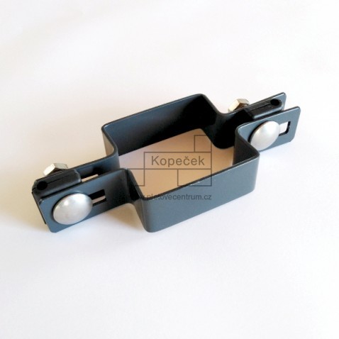 Objímka průběžná pro sloupek bez děr | čtvercový profil 60 × 60 mm | poplastovaná | antracitová šedá RAL 7016