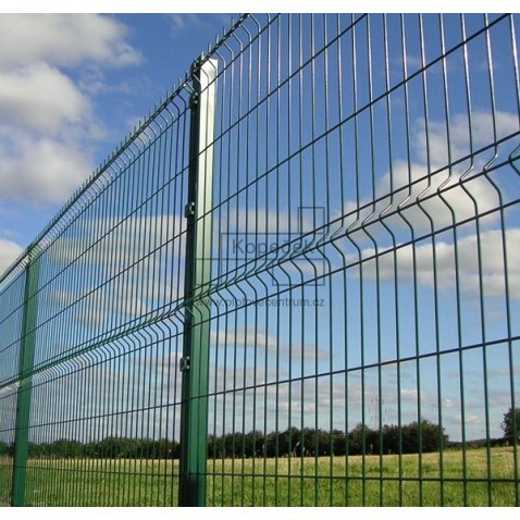 Svařovaný plotový panel BRAVO 3D poplastovaný 1230 mm s vodorovným prolisem | zelená RAL 6005 | oko 50 × 200 mm | drát 5,0 mm