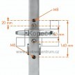Průmyslový zámek LOCINOX LAKQ U2 | pro hranatý profil 30-50 mm | stříbrná ALUM