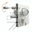 Elektrický zámek LOCINOX LEKQ U4 s funkcí FAIL OPEN | pro hranatý profil 60-80 mm | stříbrná ALUM