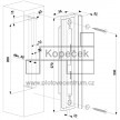 Kovový doraz zámku do dřeva LOCINOX SHKW pro zámek H-METAL | pro hranatý profil 40-60 mm