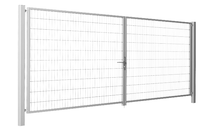 Dvoukřídlá brána BRAVO 2D pozinkovaná 3500/1400 mm | výplň svařovaný 2D panel