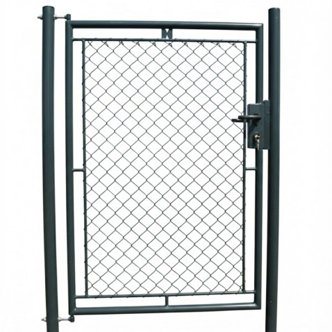 Jednokřídlá branka PRIMA poplastovaná 1000/1500 mm | antracitová šedá RAL 7016 | výplň čtyřhranné pletivo | oko 55 × 55 mm | drát 2,7 mm