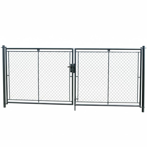 Dvoukřídlá brána PRIMA poplastovaná 3600/1000 mm | antracitová šedá RAL 7016 | výplň čtyřhranné pletivo | oko 55 × 55 mm | drát 2,7 mm