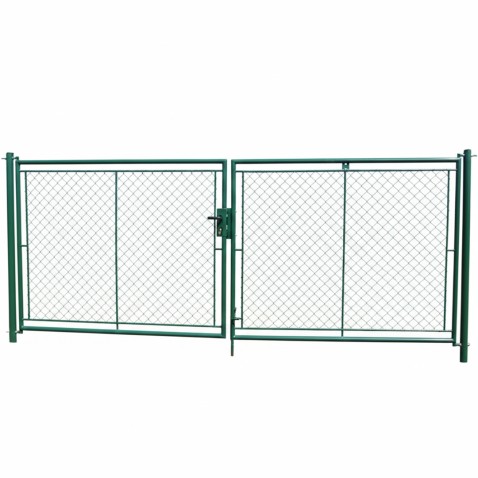 Dvoukřídlá brána PRIMA poplastovaná 3600/1250 mm | zelená RAL 6005 | výplň čtyřhranné pletivo | oko 55 × 55 mm | drát 2,7 mm