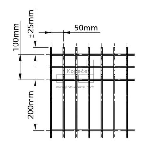 Svařovaný plotový panel BRAVO 3D bez povrchové úpravy 2030 mm s vodorovným prolisem | oko 50 × 200 mm | drát 5,0 mm