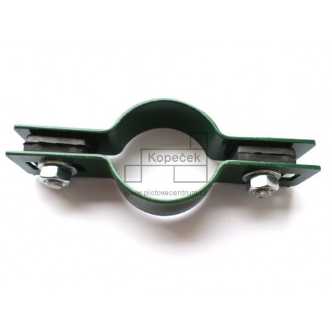 Objímka průběžná poplastovaná | pro sloupek kruhového profilu Ø 48 mm | zelená RAL 6005