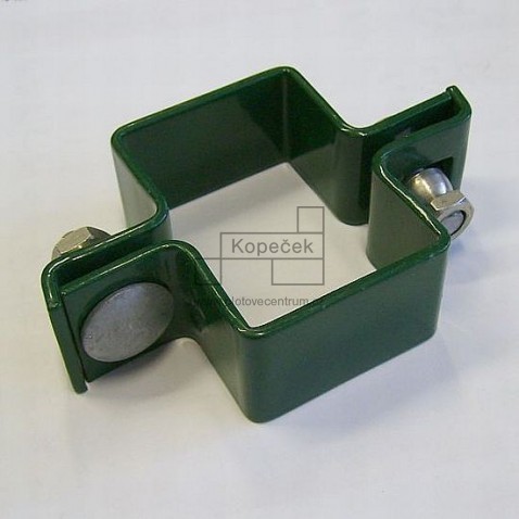 Objímka průběžná pro sloupek bez děr | obdélníkový profil 60 × 40 mm | poplastovaná | zelená RAL 6005