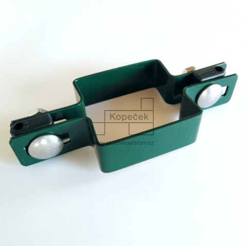 Objímka průběžná pro sloupek bez děr | čtvercový profil 60 × 60 mm | poplastovaná | zelená RAL 6005