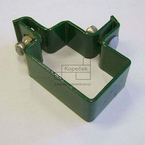 Objímka rohová pro sloupek bez děr | obdélníkový profil 60 × 40 mm | poplastovaná | zelená RAL 6005