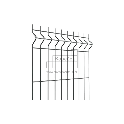 Svařovaný plotový panel BRAVO 3D LIGHT pozinkovaný 1030 mm s vodorovným prolisem | oko 50 × 200 mm | drát 4,0 mm