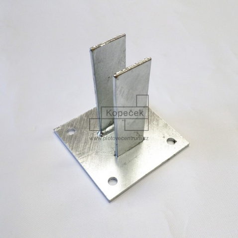 Patka sloupku na podezdívku | pozinkovaná | pro sloupek čtvercového profilu 60 × 60 mm