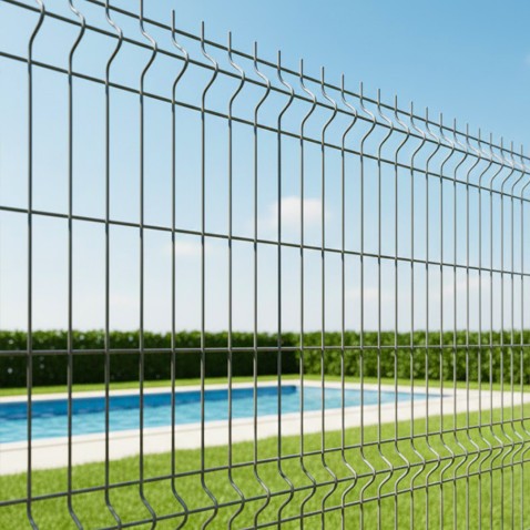 Svařovaný plotový panel BRAVO 3D LIGHT pozinkovaný 1730 mm s vodorovným prolisem | oko 50 × 200 mm | drát 4,0 mm