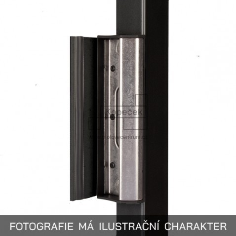 Doraz zámku LOCINOX SAKL | pro hranatý profil 40-60 mm | černá RAL 9005