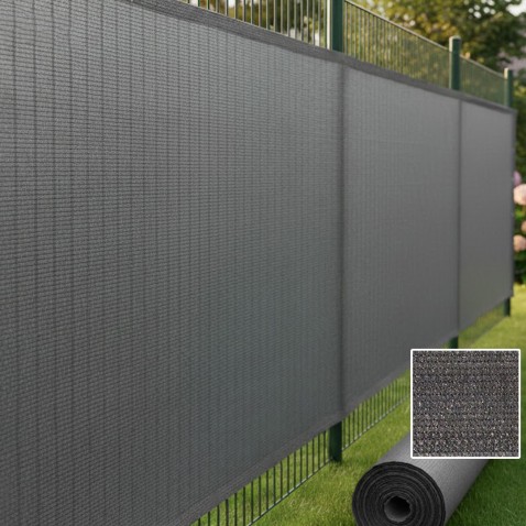 Zastiňovací tkanina na plot PRIMA 2000 mm | šedá | role 10 bm