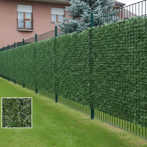Umělý živý plot s imitací jemného jehličí 1000 mm | zelený | balení 3 bm