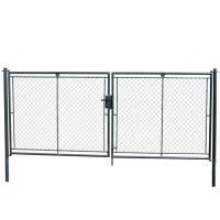 Dvoukřídlá brána PRIMA poplastovaná 3600/1800 mm | antracitová šedá RAL 7016 | výplň čtyřhranné pletivo | oko 55 × 55 mm | drát 2,7 mm